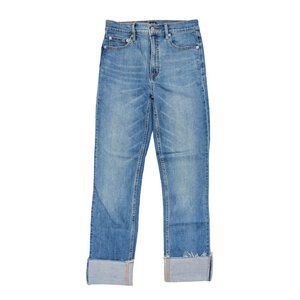 GAP Jeans High Rise Cigarette Straight Raw Hem Cuffed Denim Women's size 6/28